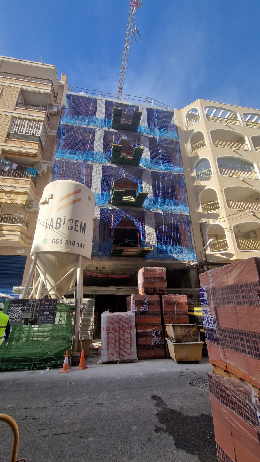 Bricks on the fourth  floor and electrical work