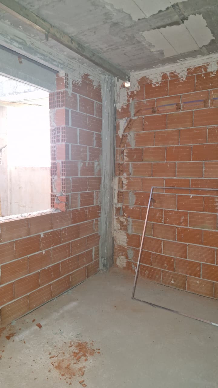 Bricks on the third  floor  and electrical work